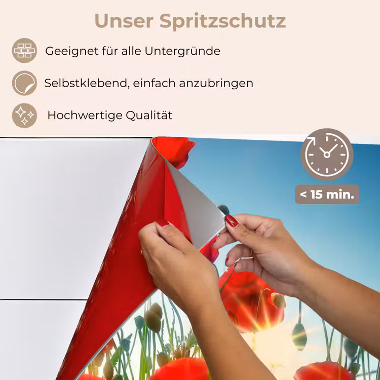 Klaprozen - Toscane - Zon - Rood - Blauw keuken achterwand spatscherm klein -spatscherm_DE