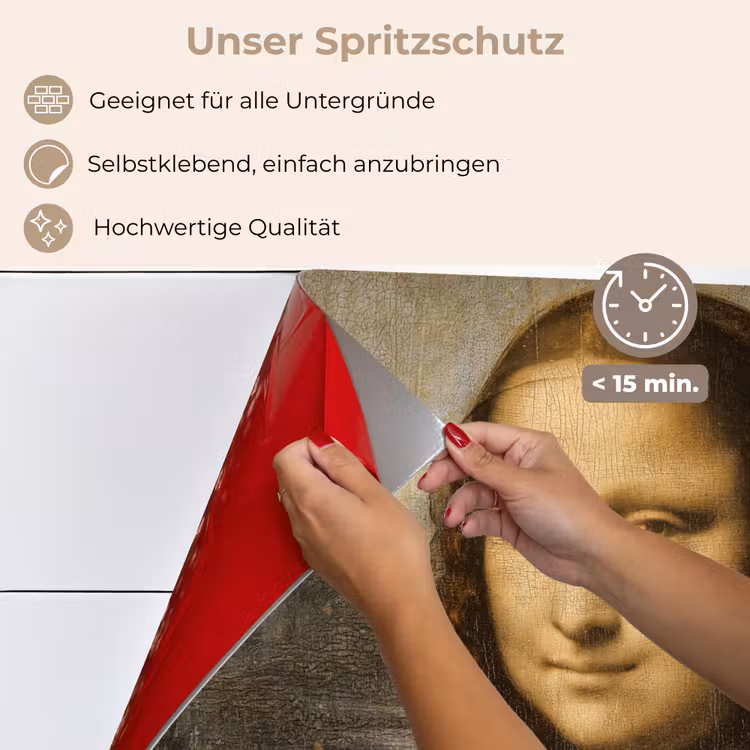 Mona Lisa - Kat - Leonardo da Vinci - Vintage - Kunstwerk - Oude meesters - Schilderij keuken achterwand spatscherm middel -spatscherm_DE
