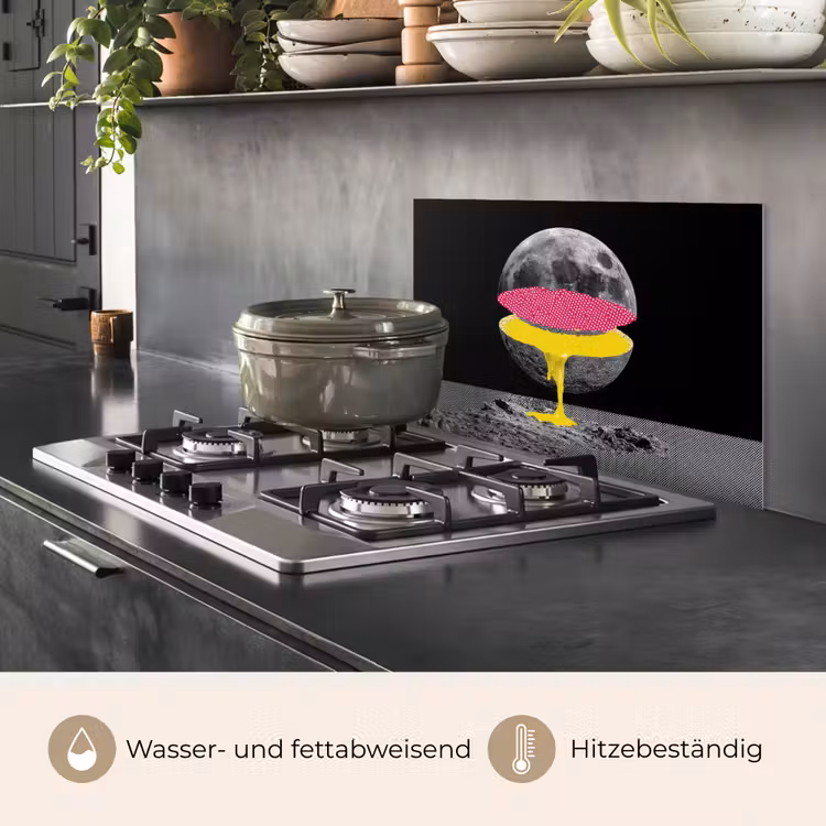 Maan - Geel - Roze - Zwart keuken achterwand spatscherm klein -usp_DE