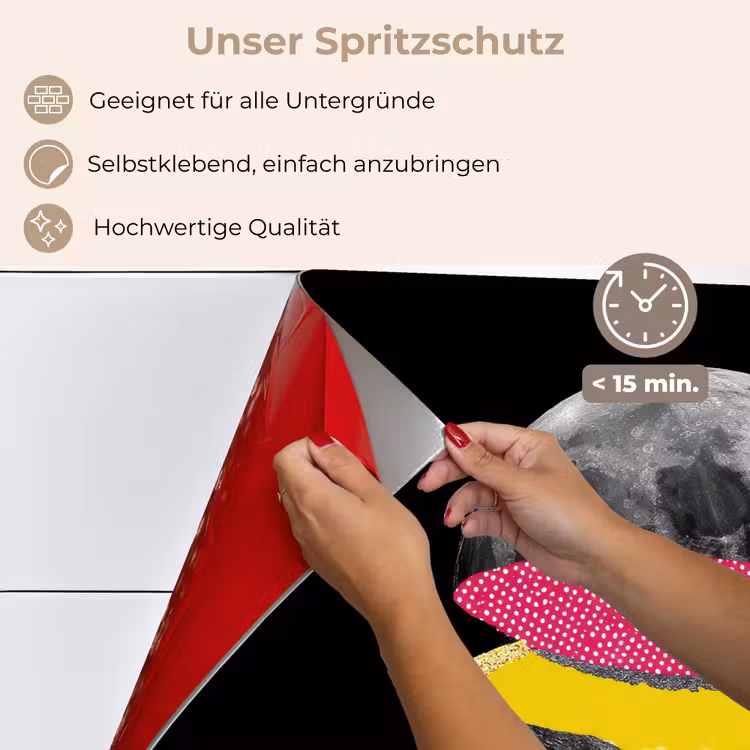 Maan - Geel - Roze - Zwart keuken achterwand spatscherm klein -spatscherm_DE