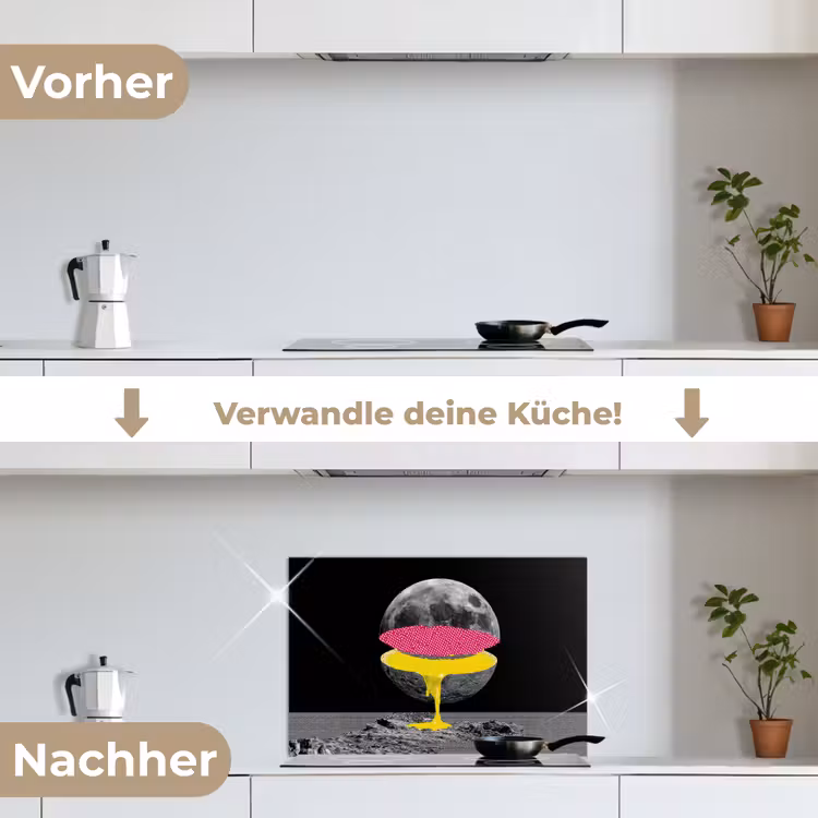 Maan - Geel - Roze - Zwart keuken achterwand spatscherm klein -voor_na_DE