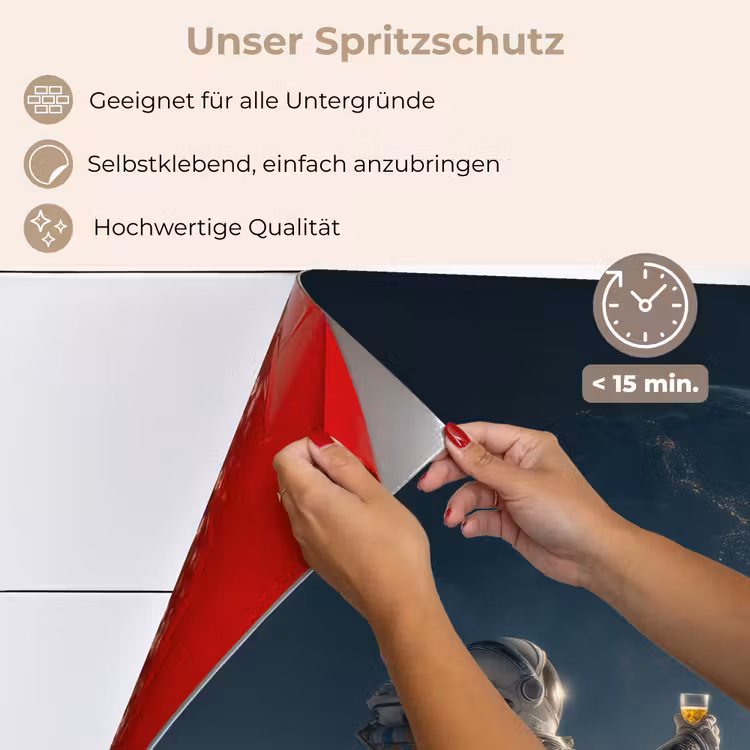 Maan - Kat - Astronaut - Ruimte keuken achterwand spatscherm klein -spatscherm_DE