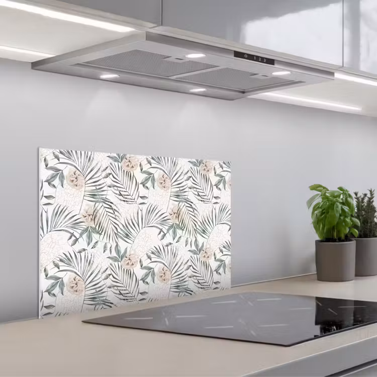 Monstera - Palmblad - Jungle - Tropisch keuken achterwand spatscherm klein -3d_schuin