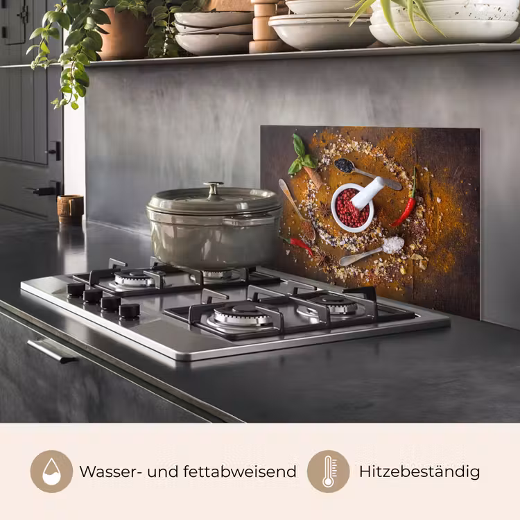 Vijzel - Kruiden - Lepels - Specerijen - Bruin - Peper keuken achterwand spatscherm klein -usp_DE