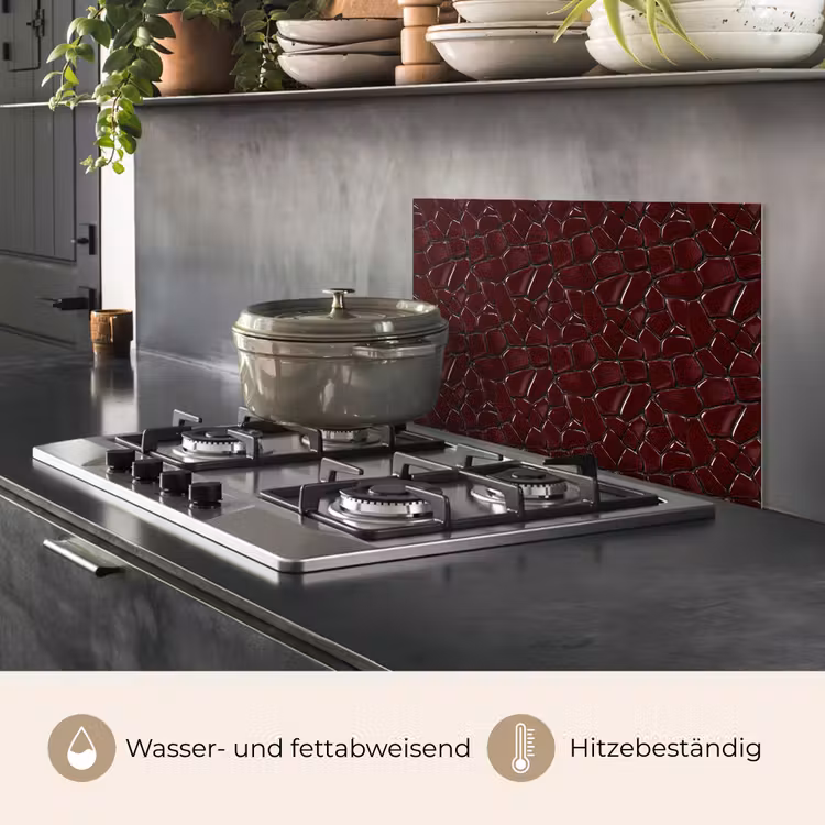 Mozaïek - Tegel - Bordeauxrood keuken achterwand spatscherm klein 900 -usp_DE