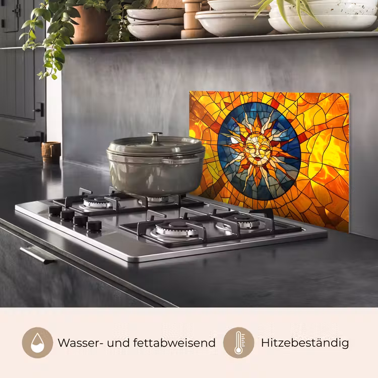 Mozaïek - Zon - Geel - Cirkel keuken achterwand spatscherm klein -usp_DE