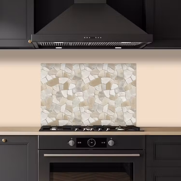 Mozaïek - Stenen - Beige keuken achterwand spatscherm klein 900 -sfeer1