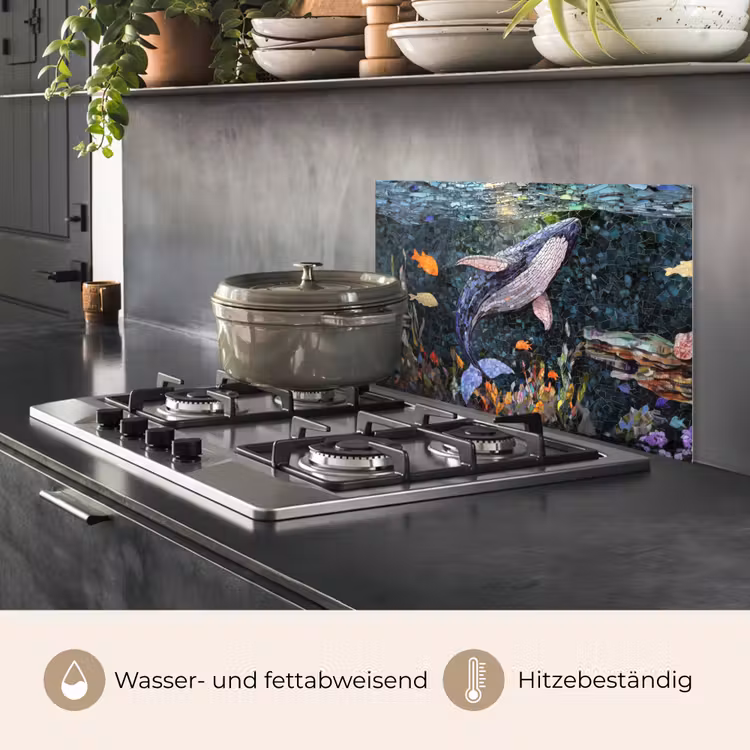 Mozaïek - Walvis - Koraal - Water keuken achterwand spatscherm klein -usp_DE