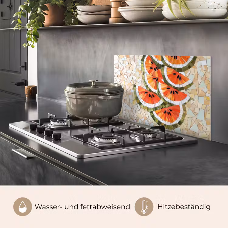 Mozaïek - Watermeloen - Rood - Pitten keuken achterwand spatscherm klein -usp_DE