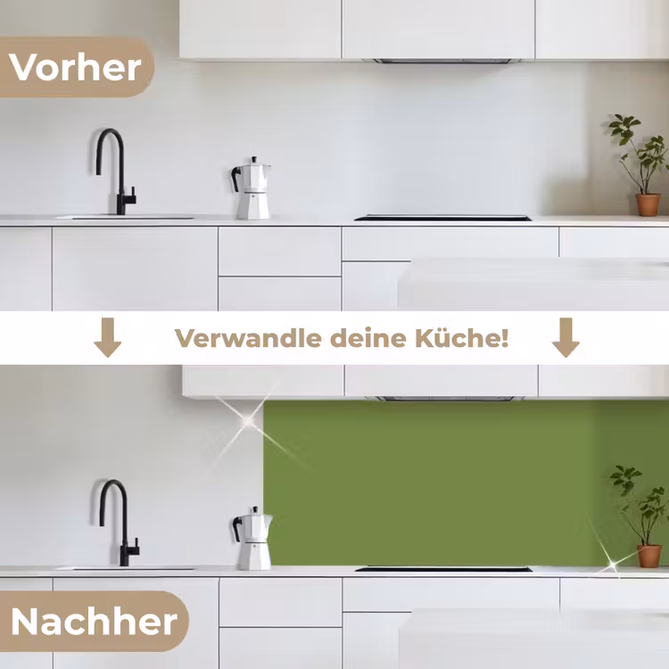 Moss - Green - Groen keuken achterwand 2 middel 871 -voor-na_DE