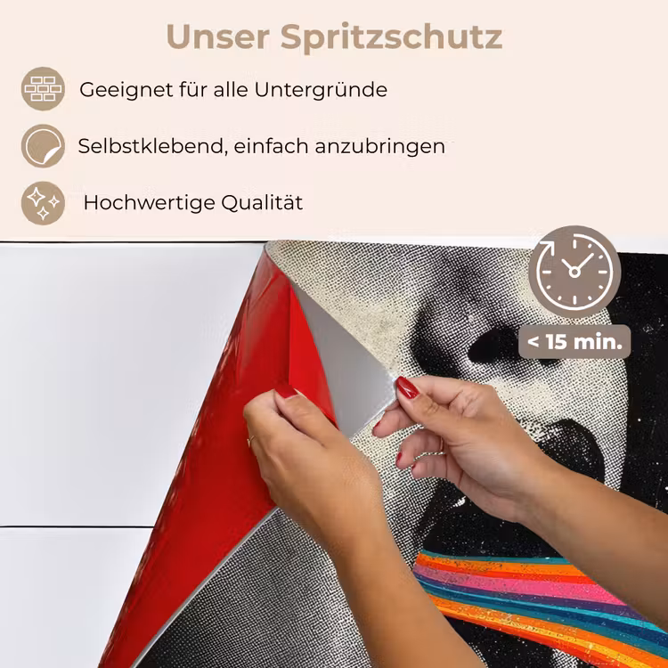 Mond - Golven - Regenboog keuken achterwand spatscherm klein -spatscherm_DE