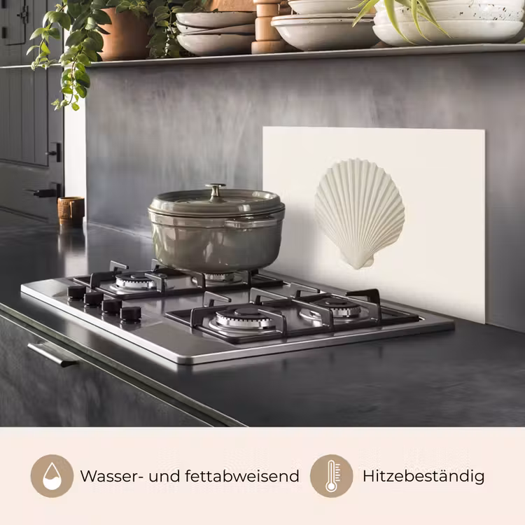 Schelp - Minimalistisch - Wit keuken achterwand spatscherm klein -usp_DE