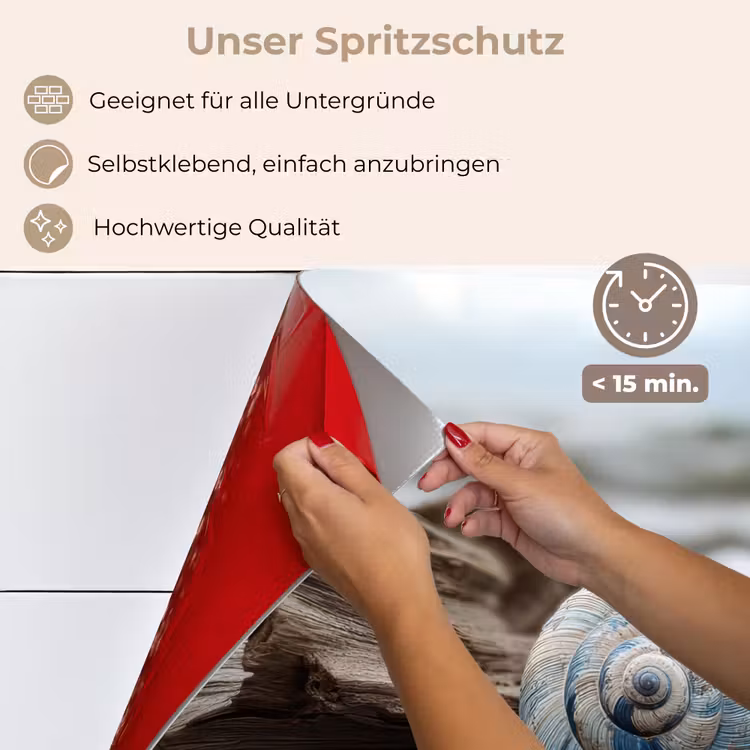 Schelp - Strand - Blauw - Zee keuken achterwand spatscherm klein -spatscherm_DE