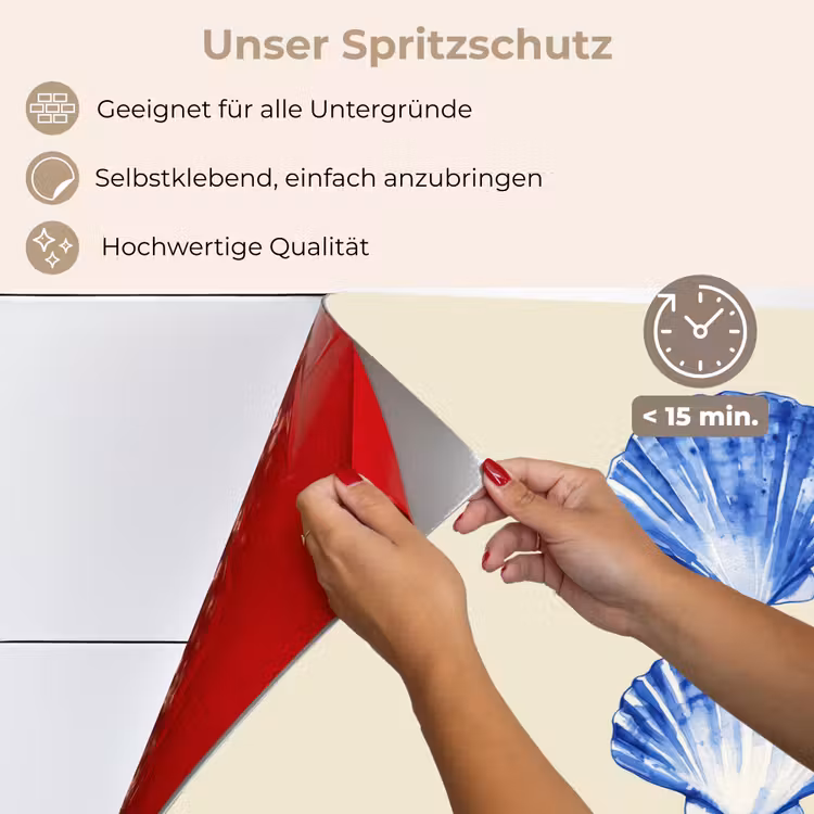 Schelpen - Blauw - Beige keuken achterwand spatscherm klein -spatscherm_DE