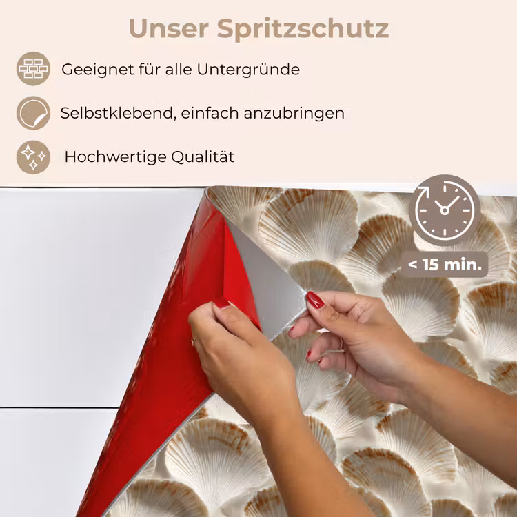 Schelpen - Waaiervorm - Wit keuken achterwand spatscherm klein 900 -spatscherm_DE