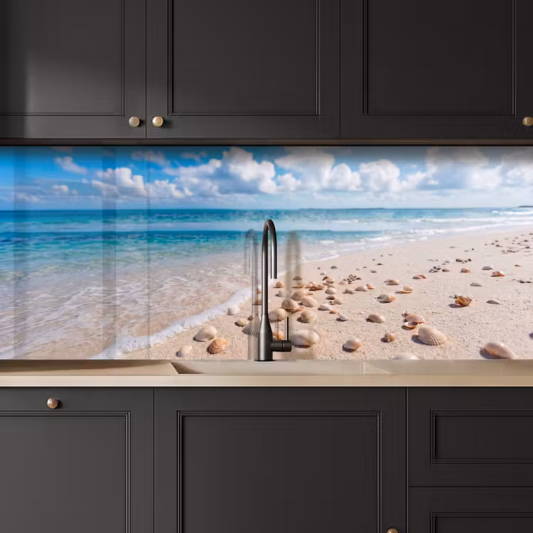 Schelpen - Strand - Natuur - Beige keuken achterwand 2 middel -sfeer1