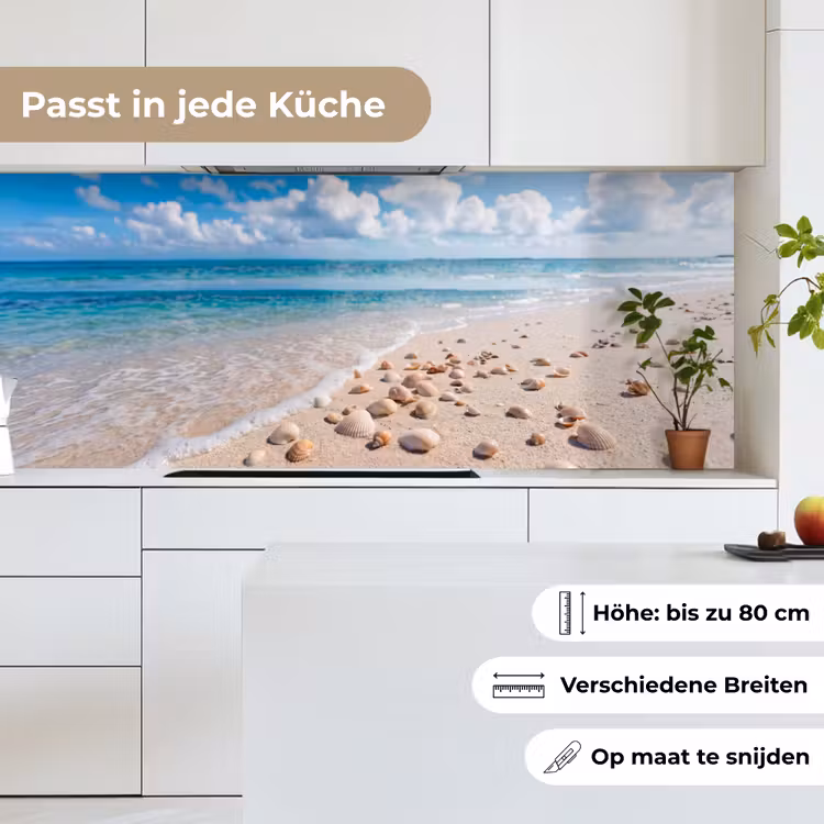 Schelpen - Strand - Natuur - Beige keuken achterwand 2 middel -sfeer4_DE