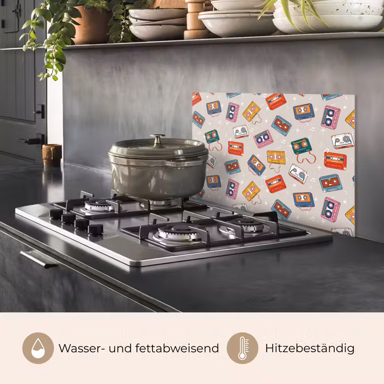 Muziek - Cassette - Patroon keuken achterwand spatscherm klein 900 -usp_DE