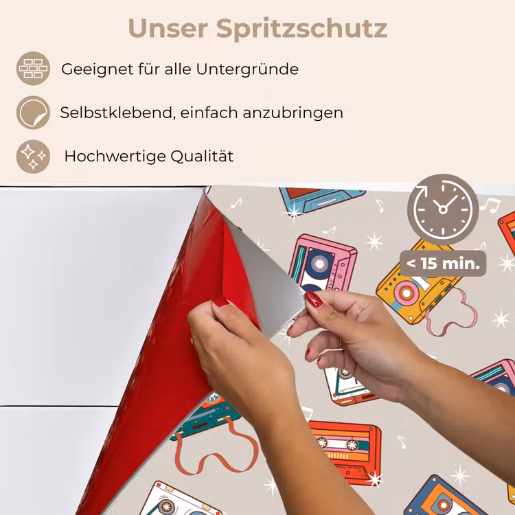 Muziek - Cassette - Patroon keuken achterwand spatscherm klein 900 -spatscherm_DE