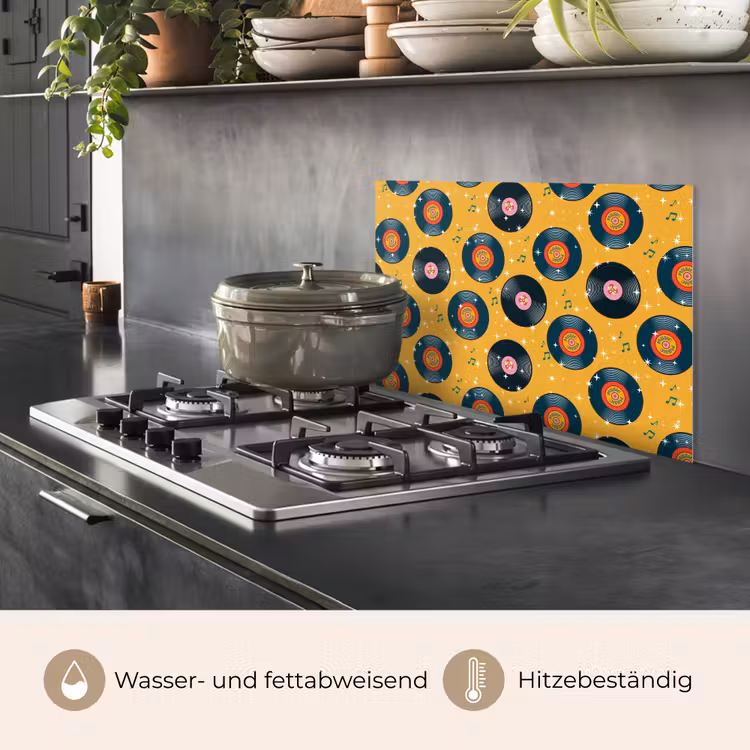 Muziek - Patroon - Geel keuken achterwand spatscherm klein 900 -usp_DE