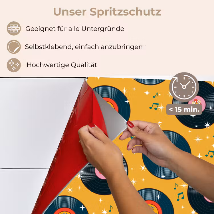 Muziek - Patroon - Geel keuken achterwand spatscherm klein 900 -spatscherm_DE