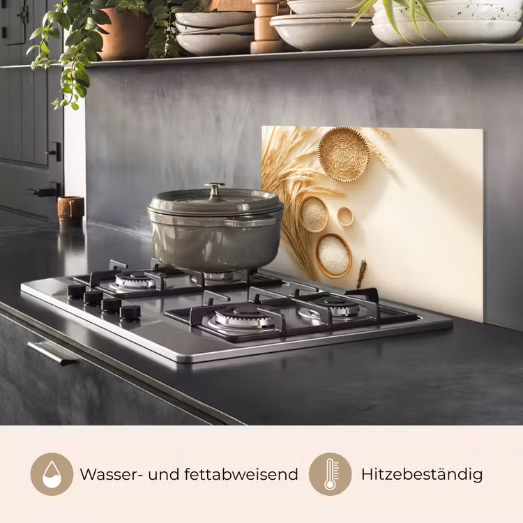 Granen - Hout - Kom - Beige keuken achterwand spatscherm klein -usp_DE