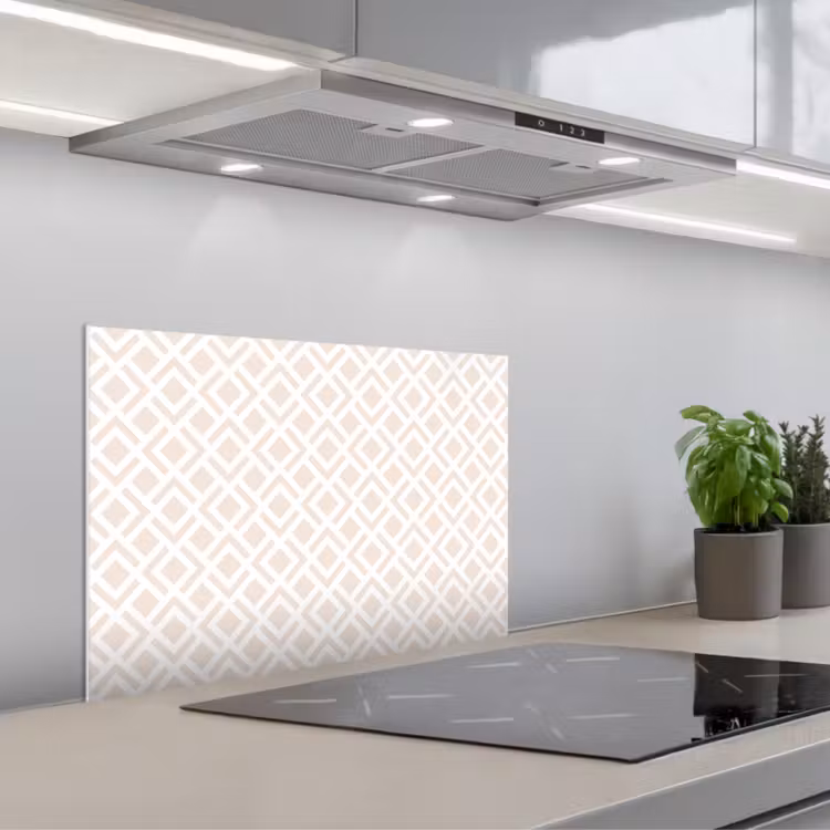 Patronen - Abstract - Beige - Geometrie keuken achterwand spatscherm klein 900 -3d_schuin