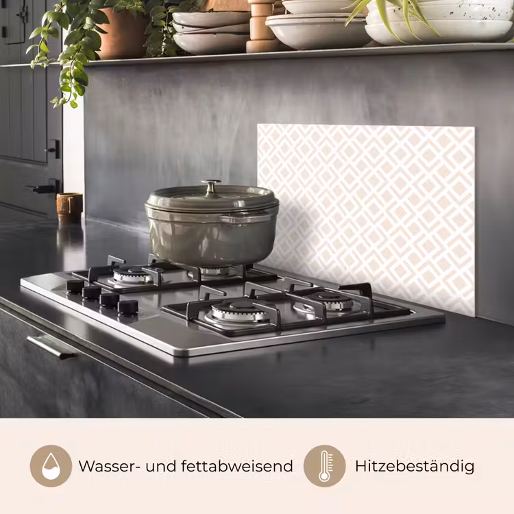 Patronen - Abstract - Beige - Geometrie keuken achterwand spatscherm klein 900 -usp_DE