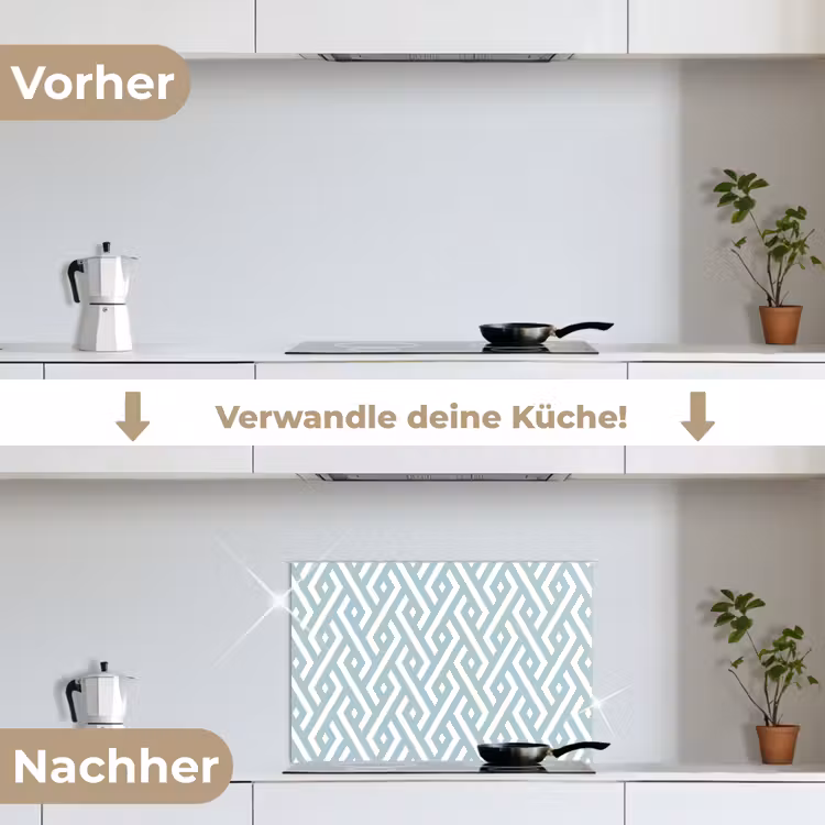 Patronen - Abstract - Geometrie keuken achterwand spatscherm klein 900 -voor_na_DE