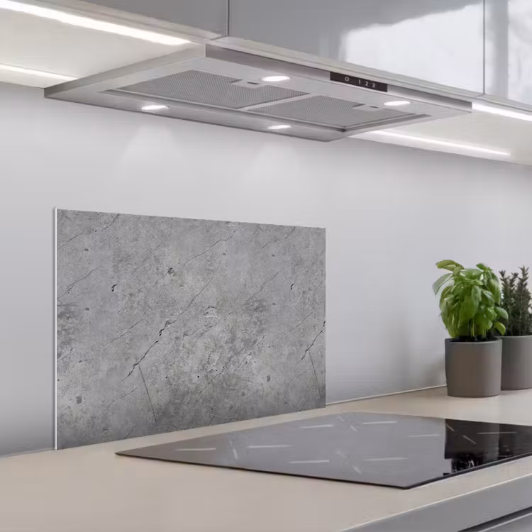 Patronen - Beton - Oud keuken achterwand spatscherm klein 900 -3d_schuin