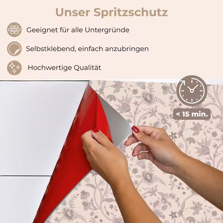 Patroon - Bloemen - Paars keuken achterwand spatscherm klein 900 -spatscherm_DE