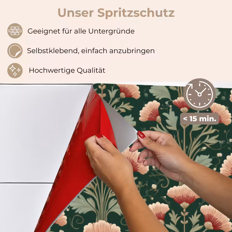 Patroon - Botanisch - Kleurrijk keuken achterwand spatscherm klein 900 -spatscherm_DE
