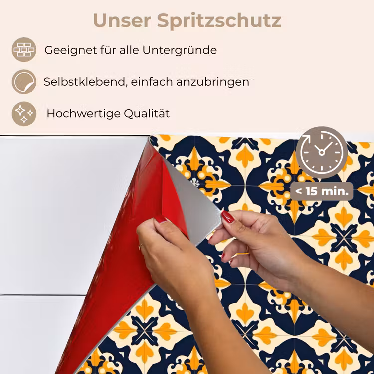 Patroon - Siertegel - Kleurrijk keuken achterwand spatscherm klein 900 -spatscherm_DE