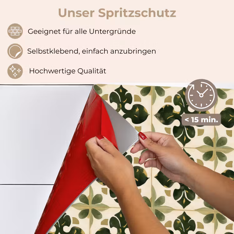 Patroon - Tegel - Groen keuken achterwand spatscherm klein 900 -spatscherm_DE
