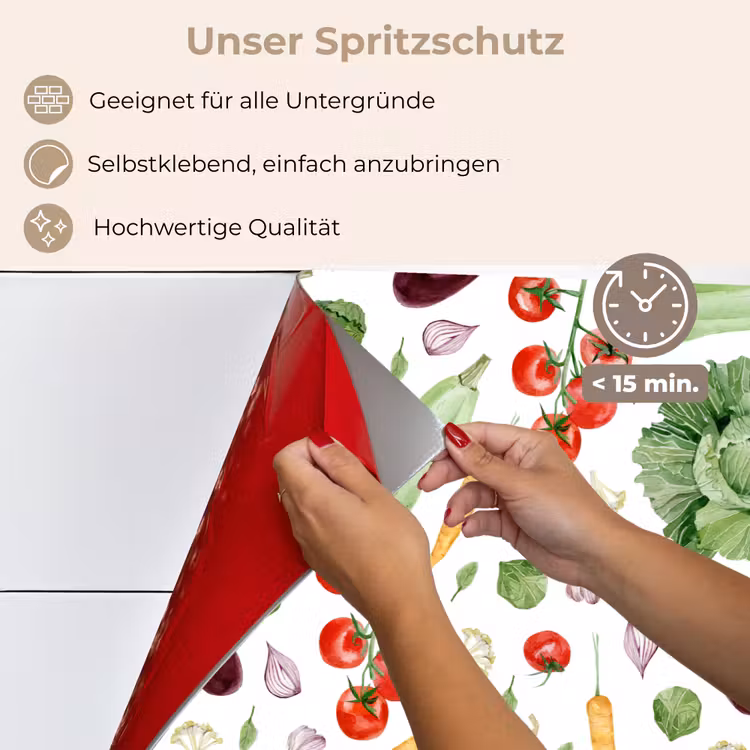 Patroon - Groente - Aquarel keuken achterwand spatscherm klein 900 -spatscherm_DE