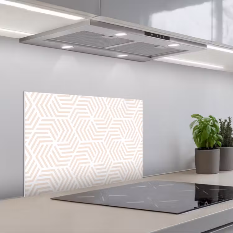 Patroon - Geometrie - Design - Pastel keuken achterwand spatscherm klein 900 -3d_schuin