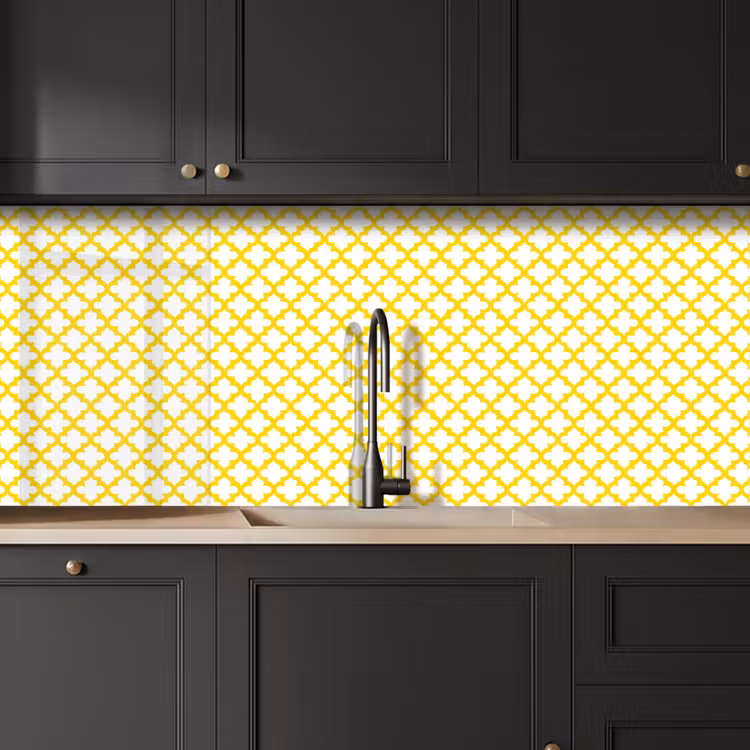 Patroon - Geometrisch - Klassiek - Geel keuken achterwand 2 middel 871 -sfeer1