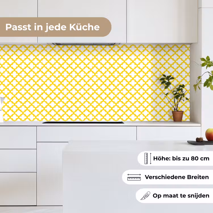 Patroon - Geometrisch - Klassiek - Geel keuken achterwand 2 middel 871 -sfeer4_DE
