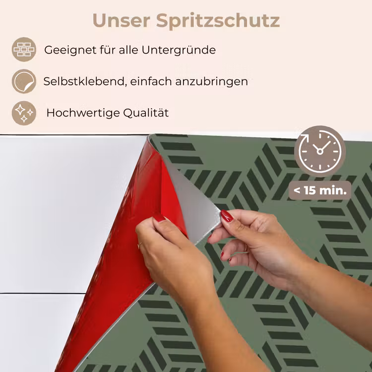 Patroon - Groen - Geometrisch keuken achterwand spatscherm klein 900 -spatscherm_DE