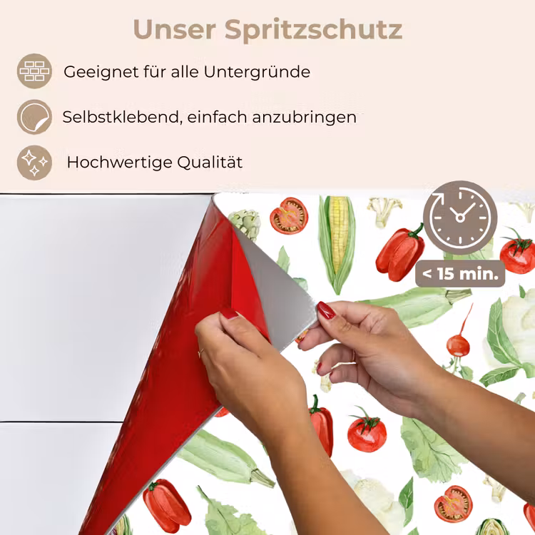 Patroon - Groen - Rood - Groente keuken achterwand spatscherm klein 900 -spatscherm_DE