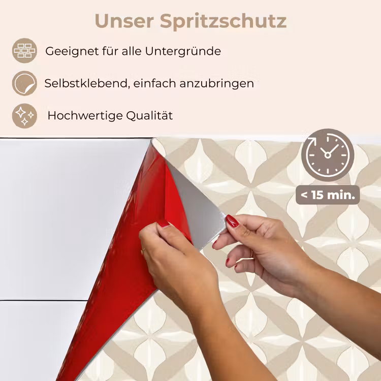Patroon - Klassiek - Beige keuken achterwand spatscherm klein 900 -spatscherm_DE