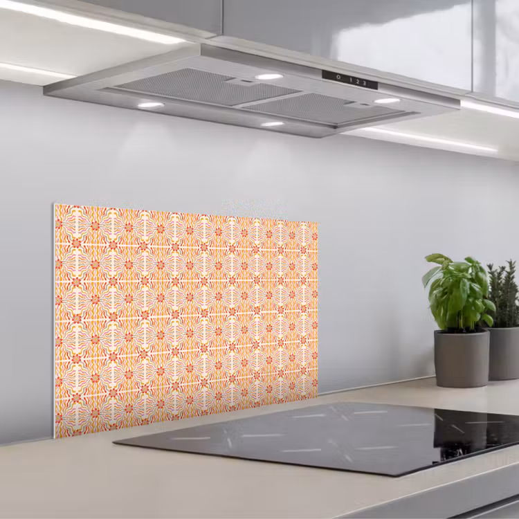 Patroon - Retro - Kleur keuken achterwand spatscherm klein 900 -3d_schuin