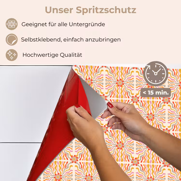 Patroon - Retro - Kleur keuken achterwand spatscherm klein 900 -spatscherm_DE