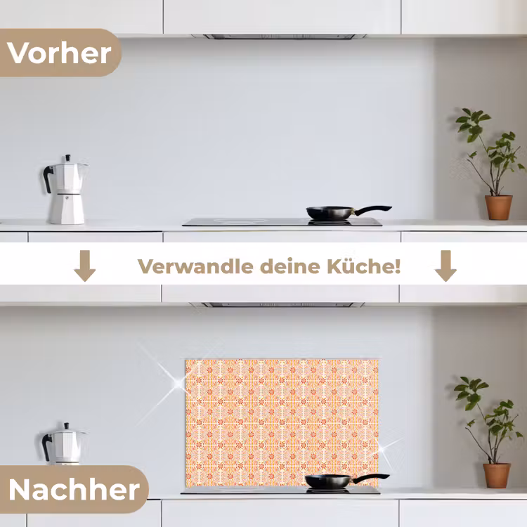 Patroon - Retro - Kleur keuken achterwand spatscherm klein 900 -voor_na_DE