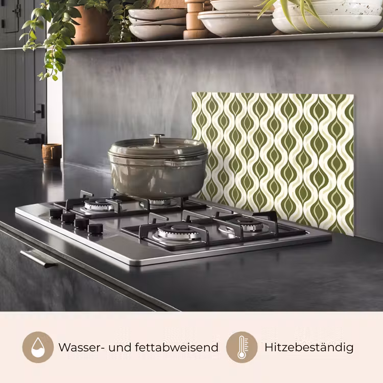 Patroon - Retro - Groen keuken achterwand spatscherm klein 900 -usp_DE
