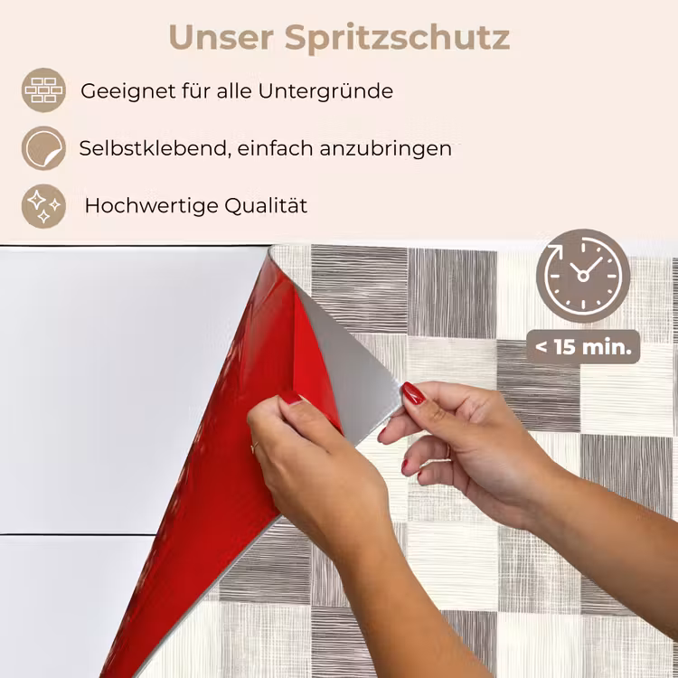Patroon - Dambord - Houtnerf keuken achterwand spatscherm klein 900 -spatscherm_DE