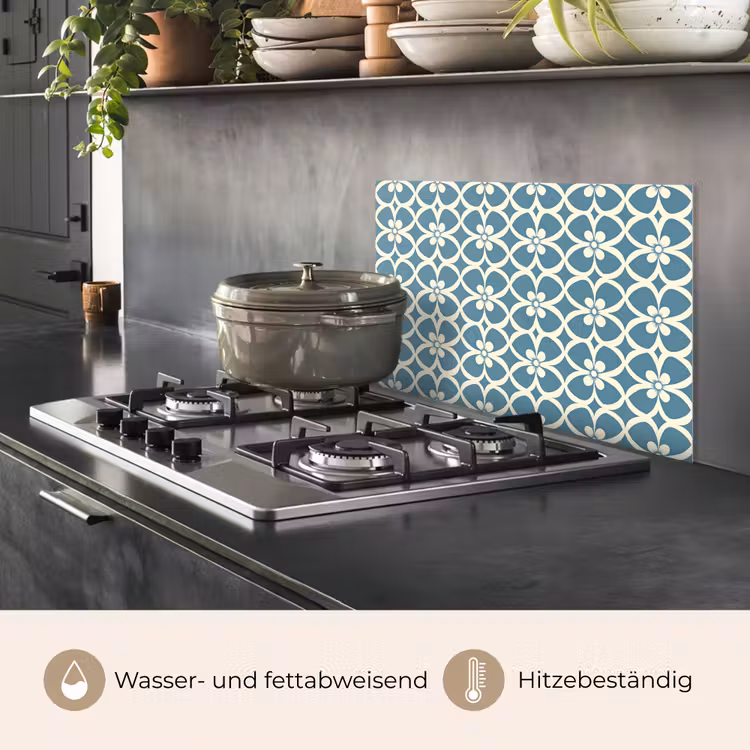 Patroon - Symmetrisch - Blauw keuken achterwand spatscherm klein 900 -usp_DE