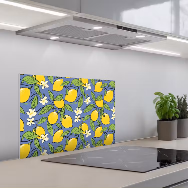 Patroon - Citroen - Illustratie keuken achterwand spatscherm klein 900 -3d_schuin
