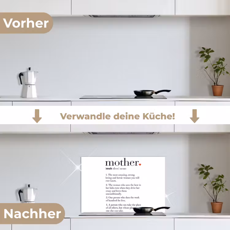 Moeder definitie - Quotes - Mother - Spreuken keuken achterwand spatscherm klein -voor_na_DE