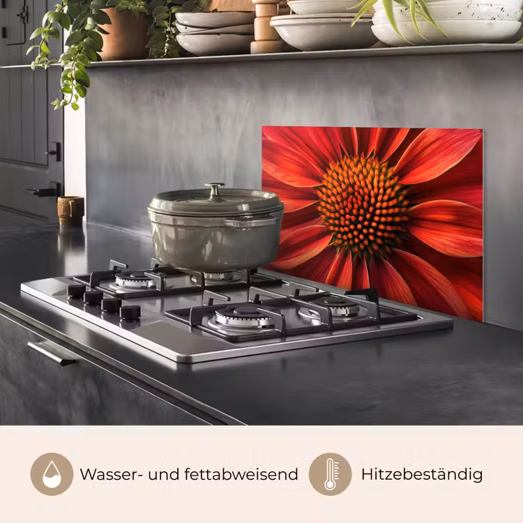 Close up - Bloem- Rood keuken achterwand spatscherm klein -usp_DE